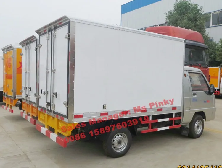 Mini Forland Refrigerator Box Trucks 1ton Small Refrigeration Van Trucks With Gasoline Engine