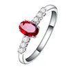 wholesale trendy 0.98ct red ruby natural gemstone jewelry 18k gold ring for wedding engagement
