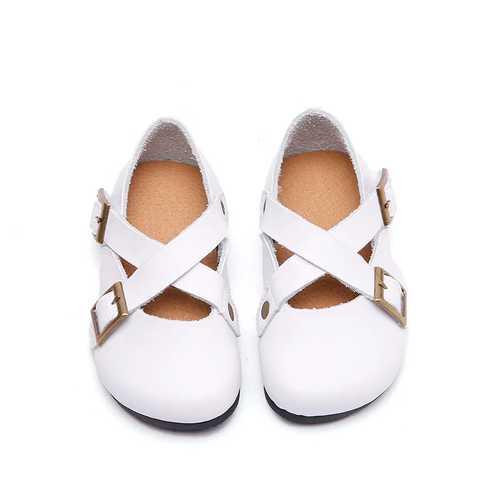 

Fashionable crossed strap girl shoes princess shoes for baby girl leather buckle strap shoes