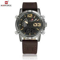 

Cheapest Naviforce 9095 Watches Men Brand Japan Quartz Movt Leather Strap Man Wrist Watch NF9095