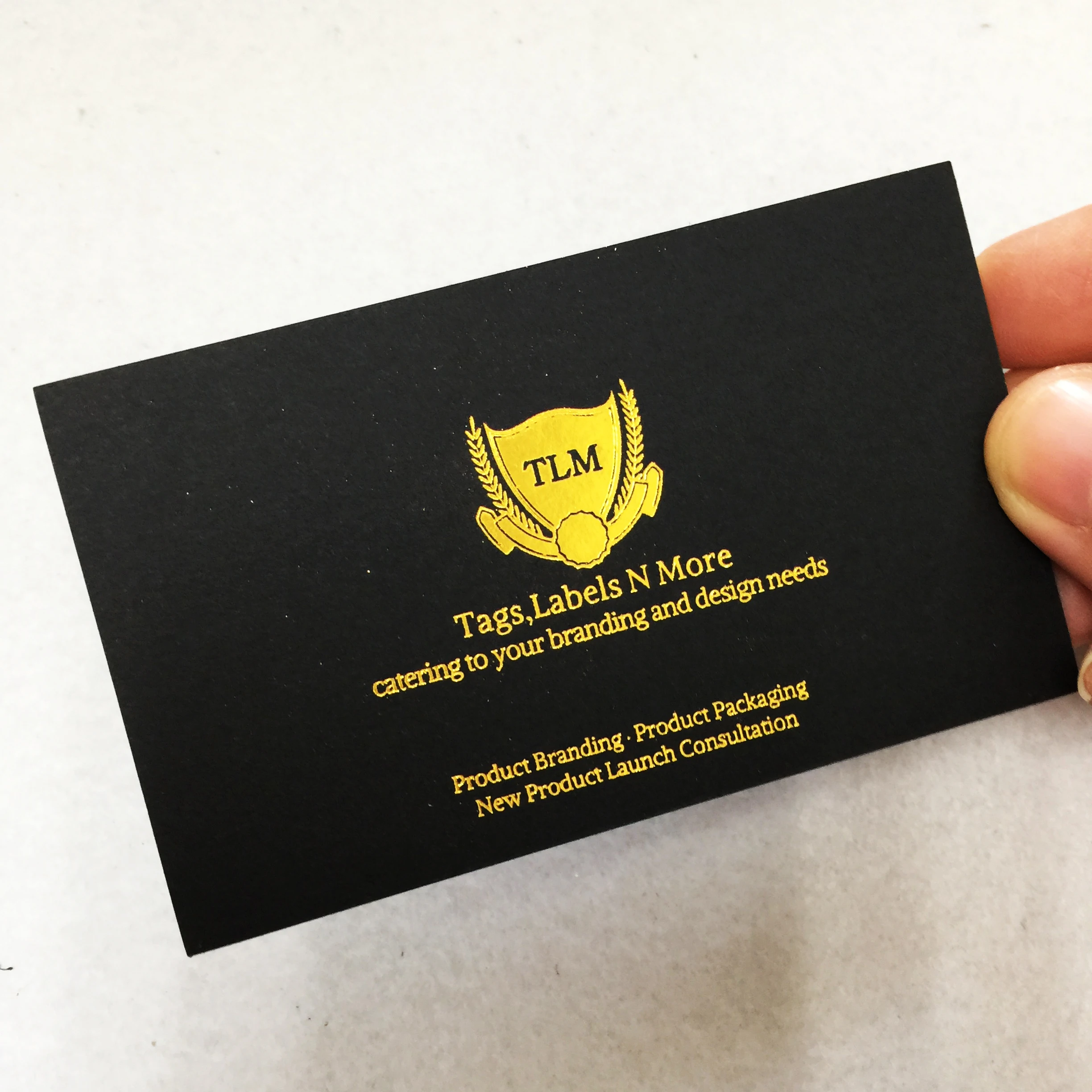 
Luxury cardboard design gold foil printing with gold foil edge business cards 