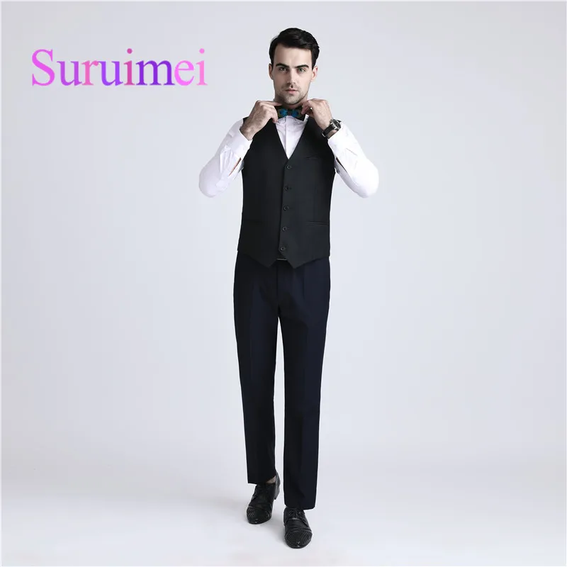 

High Quality Elegant Custom Made Bow Tie Business Formal Suits Men Wedding Dresses Men Four Buttons Cotton Men Suit, Customer to choose