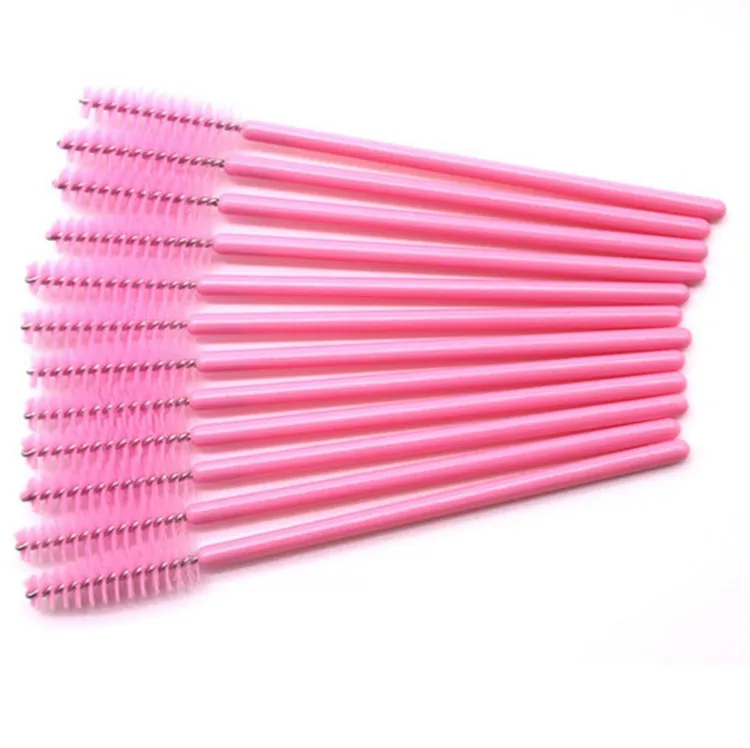 

Pink Disposable Mascara Wands Nylon Hair Eyelash Extension Brush, Light pink