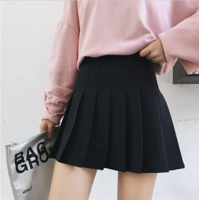 2019 Spring And Summer New Women's Pleated Skirt High Waist Plaid Ladies short skirt
