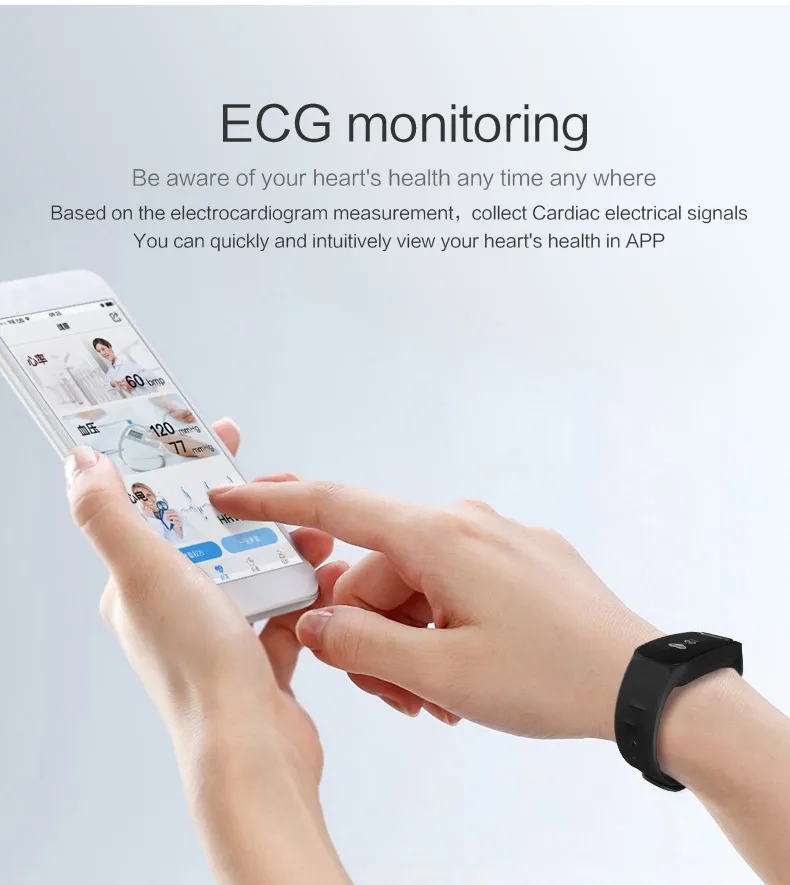 2019 Sport Watch R11 Ecg Ppg Heart Rate Monitor Temperature Display