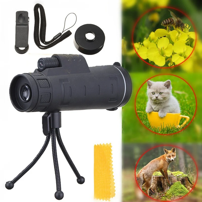 

35X50 Optical Telescope Monocular Lens Phone Camera Lens With Clip Tripod Universal for Samsung Mobile Phones Outdoor Camping