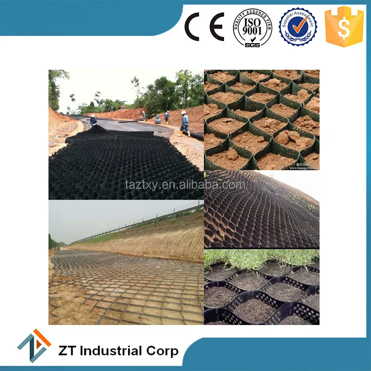 black color plastic driveway paver gravel stabilizer geocell