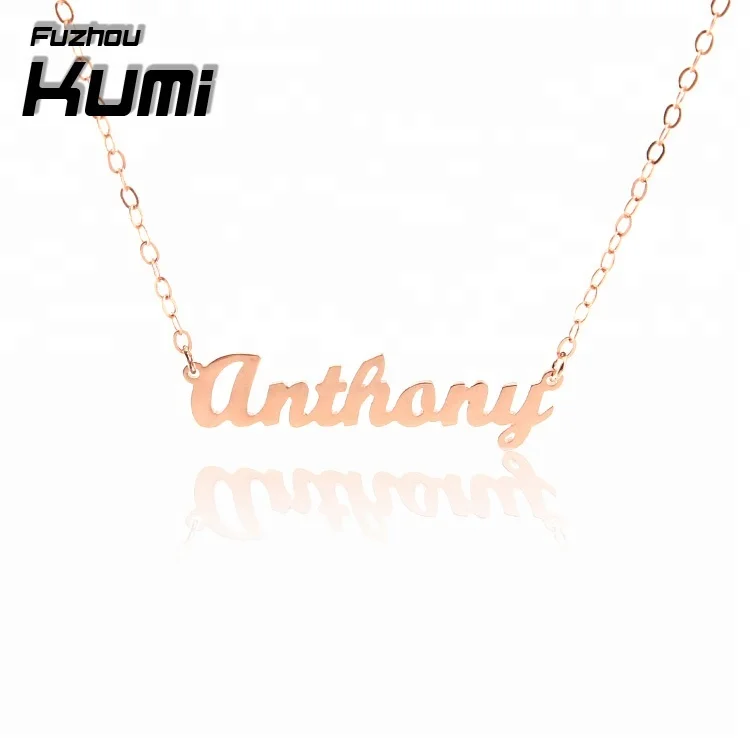 

Skill full manufacture rose gold name plate necklace