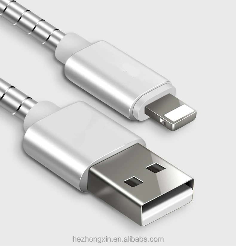 Durable Aluminium Alloy Metal Spring Usb Data Cable For Iphone Buy