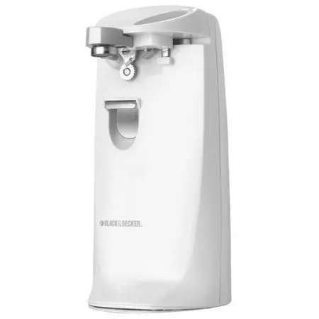 BLACK+DECKER EC475W Extra-Tall Electric Can Opener with Knife Sharpener, White