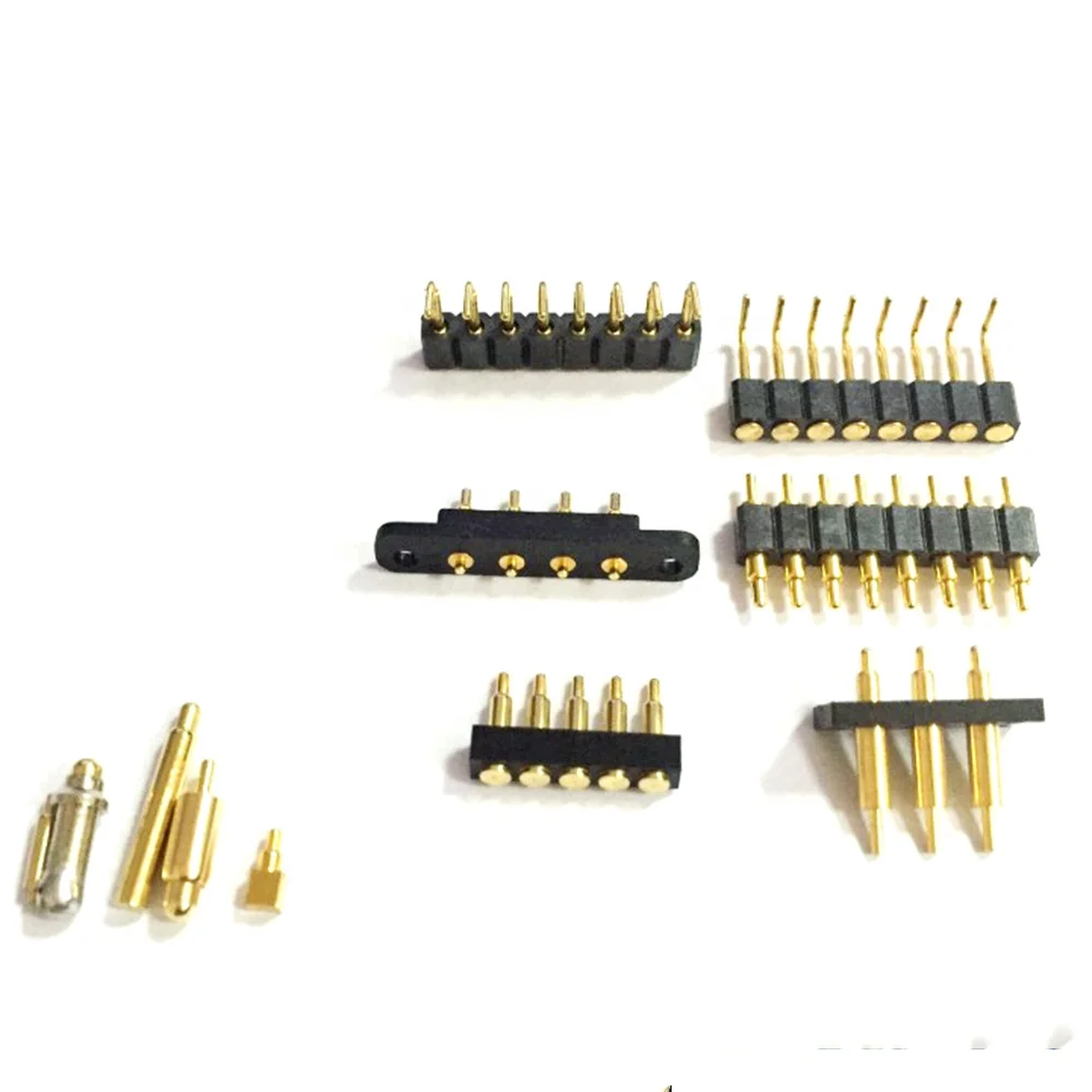 Power Brass Spring Loaded Pogo Pin Male Plug Connector Smt Pitch 2.00mm