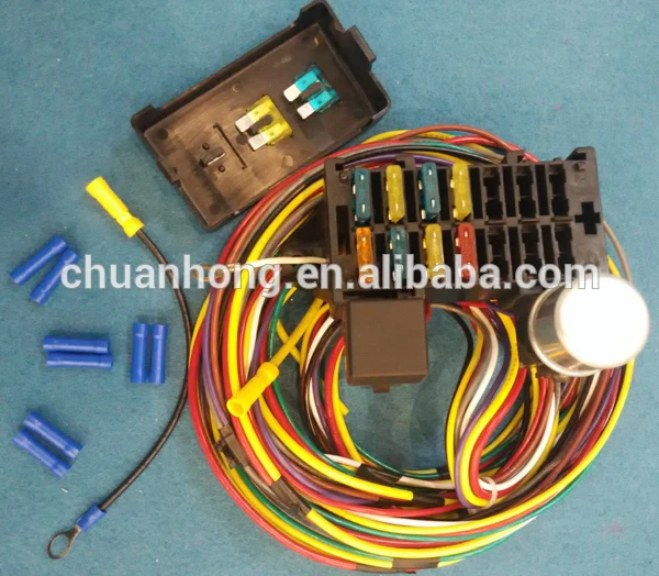 Cnch 8 Circuit Basic Wiring Harness Kit Relay Fuse Box Chevy Mopar For Ford Hot Rod Universal
