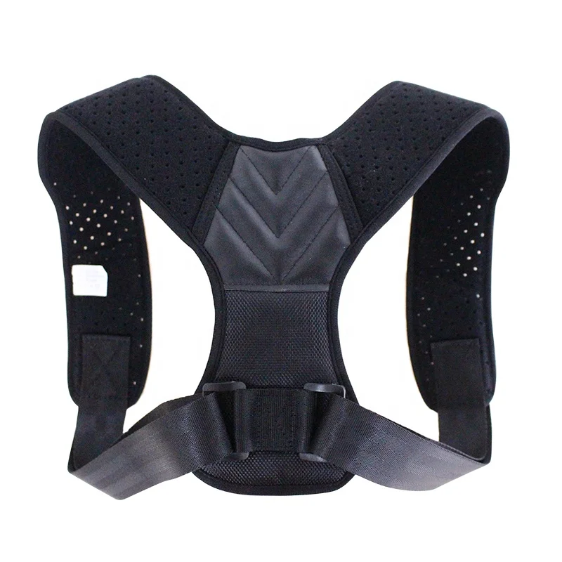 

2019 latest Adjustable Upper Posture Back Brace Support Clavicle Comfortable Posture Correct for Kyphosis with Armpit Protectors, Black