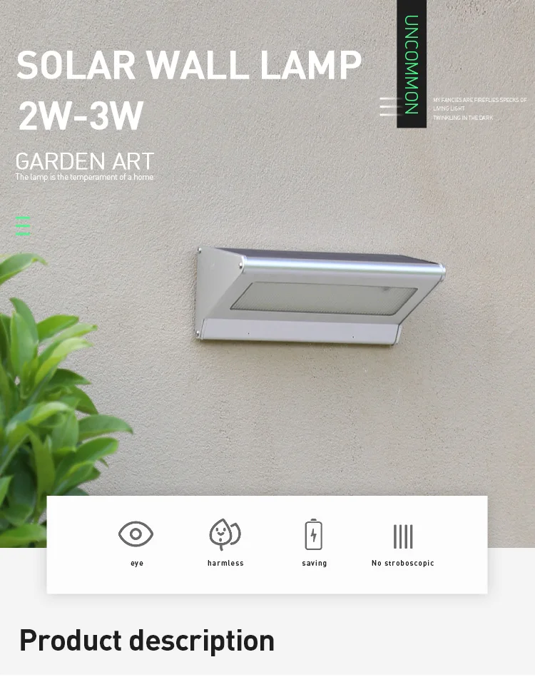 Aluminum Alloy Wireless Waterproof 3 IN 1 Mode Super Bright Security Wall lamps Led Solar Light Outdoor Motion Sensor