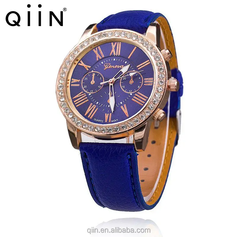 

QU0079 Leather Band Diamond Women Watch