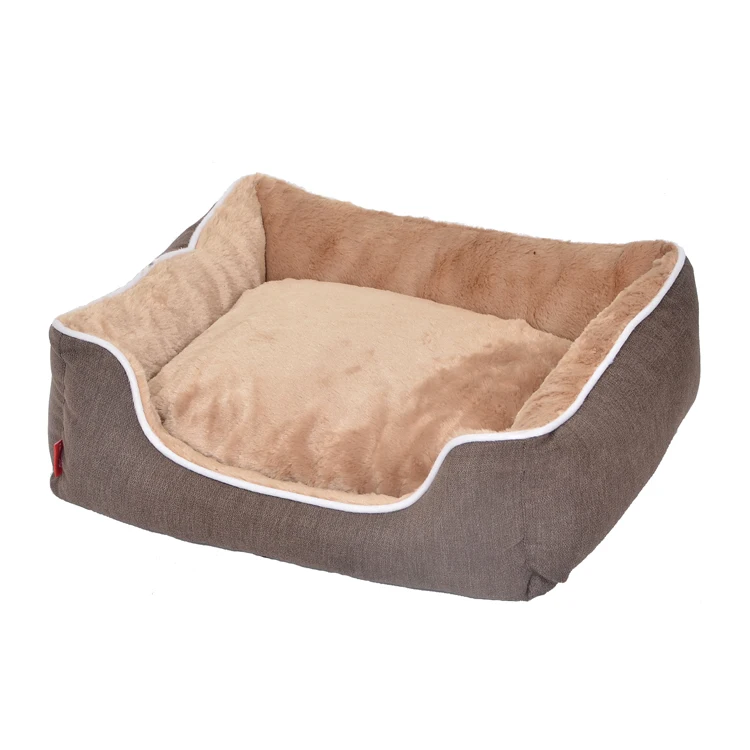 China colorful cute plush cat dog bed with cushion fluffy pet bed sets