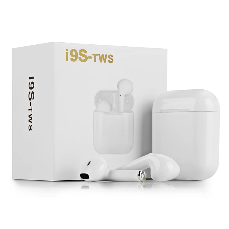 

Hot selling mini stereo portable wireless TWS I9S BT 5.0 earphones with package box, White