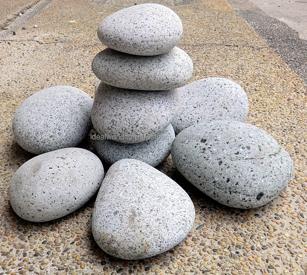 
FLAT SPECKLED GREY PEBBLE COBBLE STONE 