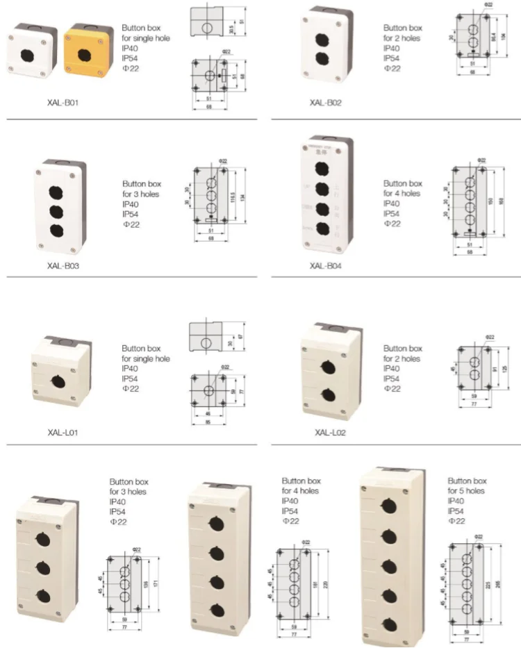 Xb2 Push Button Switch Box Xalb213 With 2 Holes Waterproof Push Button