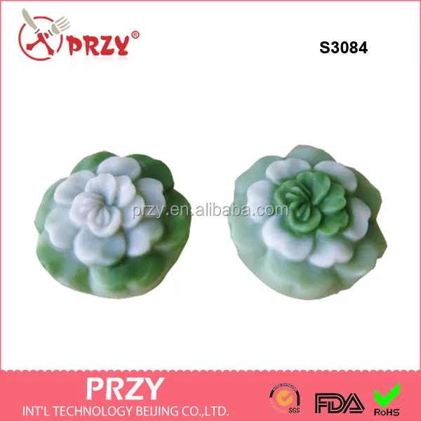 S3084 Mini Peony Flower 4 in 1 Silicone Soap Mold