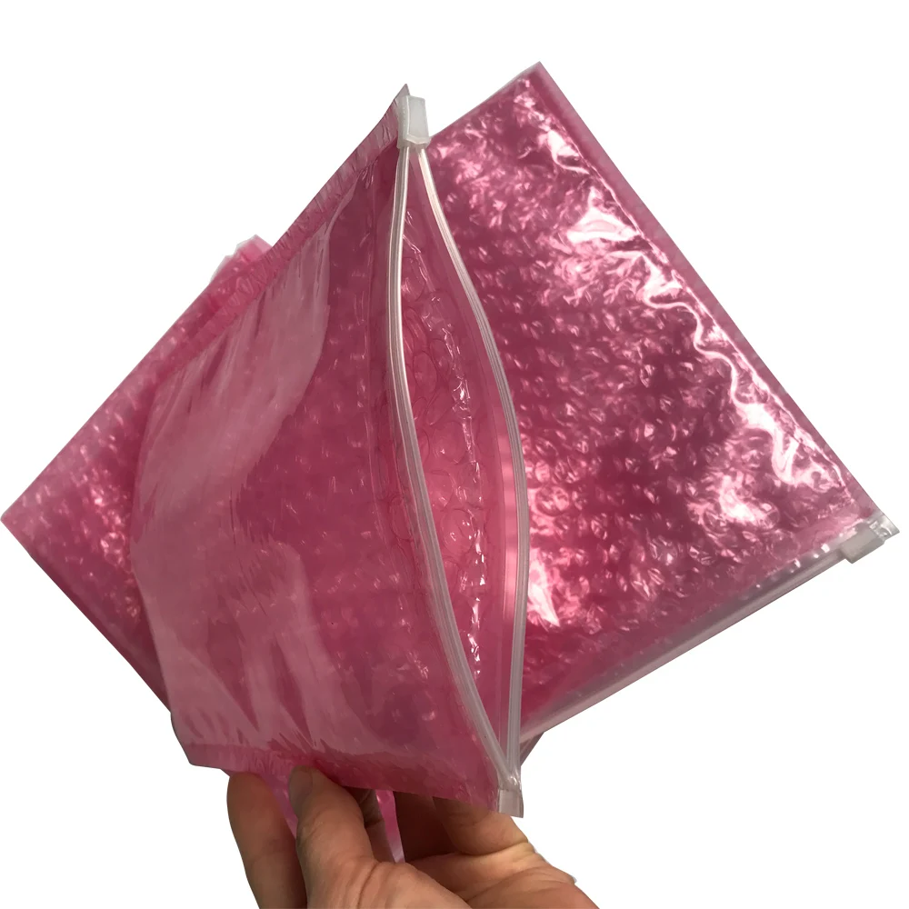 Custom Zipper Bubble Bag Plastic Padded Envelope Pink Buy Zipper