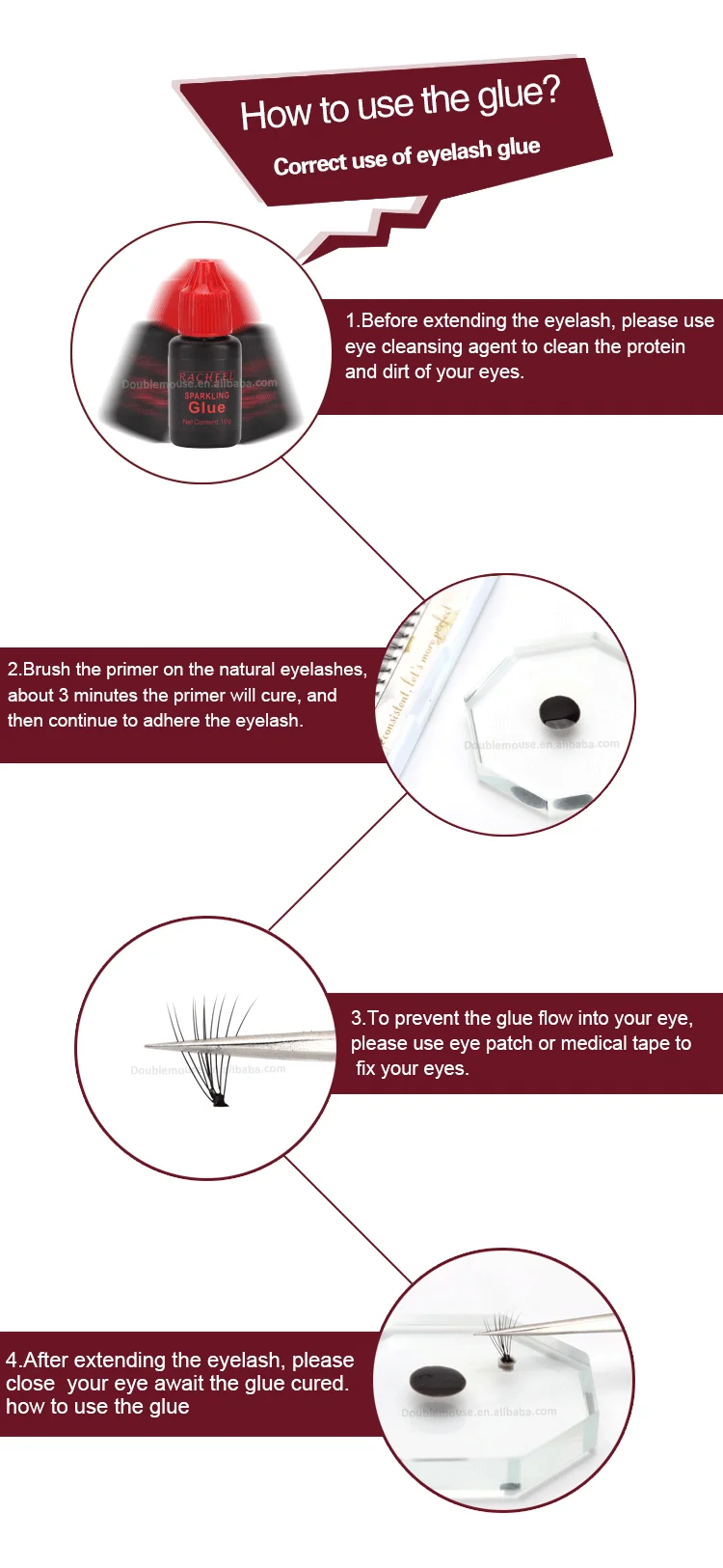 Medical Grade Eyelash Extension Glue,Sparkling Glue No Harm No Spicy Safe Adhesive Offer Samples