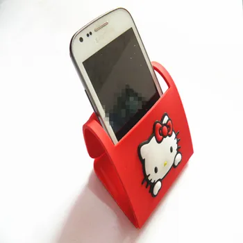 Funny Rubber Pvc Hello Kitty Bracket Phone Stand Cell Phone