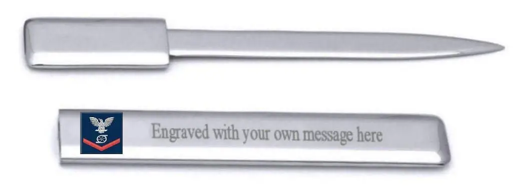 U.S Navy Red E-4 Gas Turbine Systems Technician GS Engraved Letter Opener