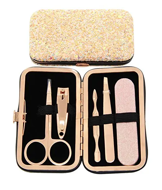 

Rose Gold Women Manicure Set,Travel Pedicure Nail Clipper Set
