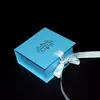 Ribbon bow luxury jewelry christmas gift packaging paper box in navy blue matte