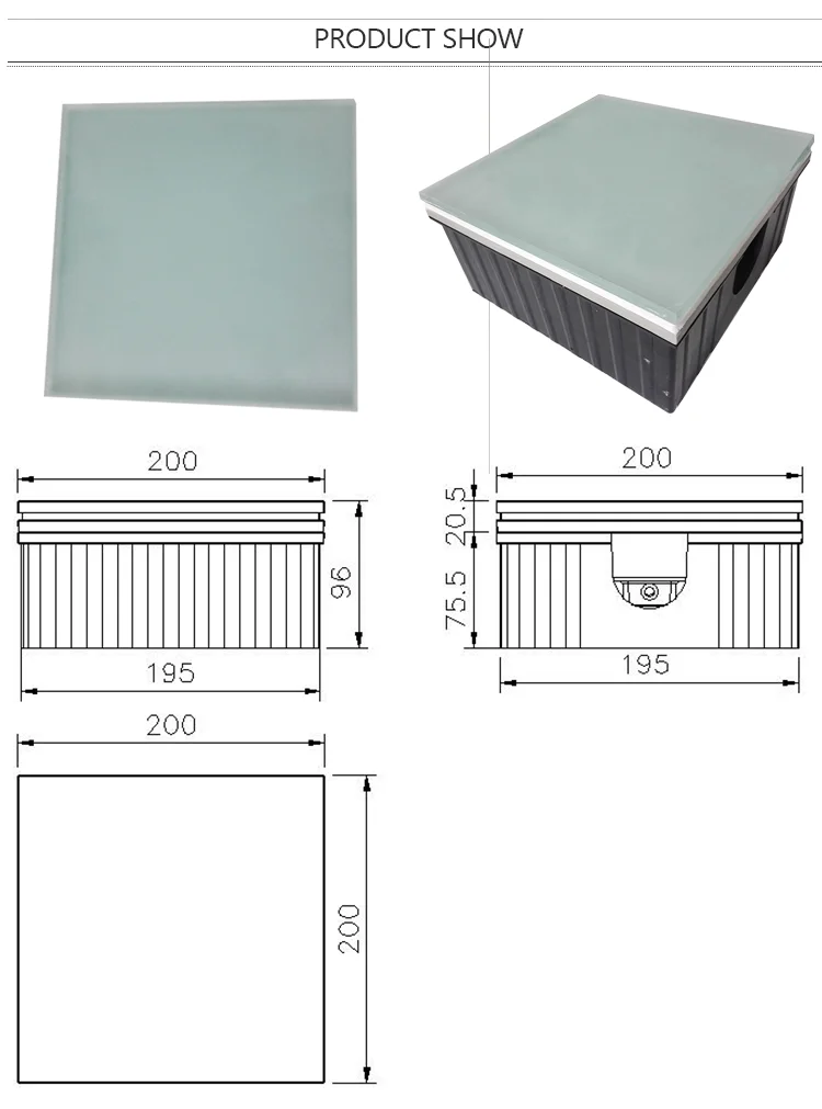 Modern Recessed square glass weight brick manufacturing IP65 7.2W Outdoor RGB Landscape Lamps brick led light