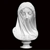 Factory direct sale natural stone marble veiled lady bust statues
