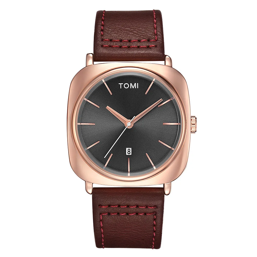 

TOMI T073 Simple Watches for Men Leather Band Fashion Unique Factory Direct Wrist Man Watch