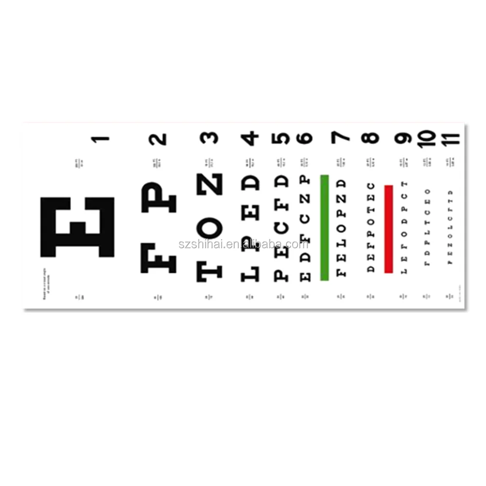 Optometry Equipment Snellen Distance Vision Eye Chart Optical Testing Chart  Visual Acuity Chart - Buy Optical Testing Chart,Visual Acuity ...