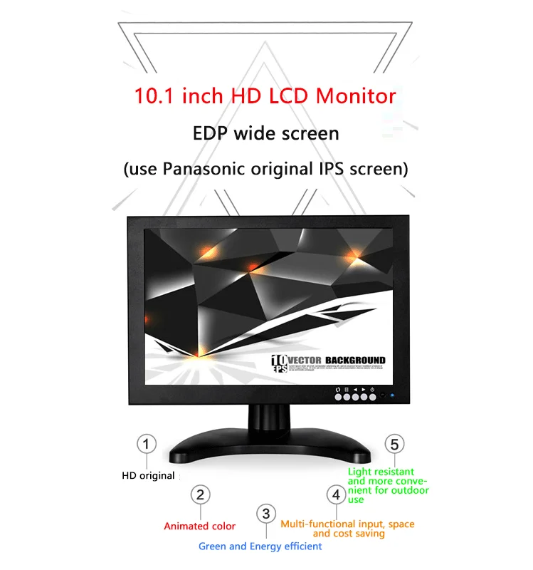 High resolution 10 inch camera protable cctv test monitor bnc .png