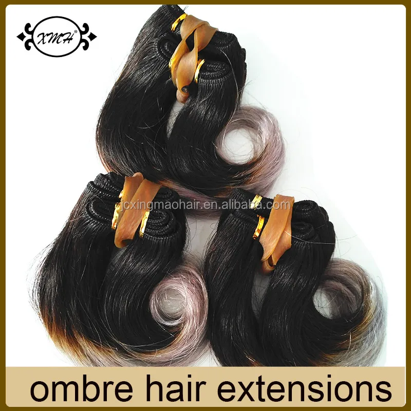 Cheap 6 Inches Black And Grey Ombre Color Hair Extensions Short Brazilian Human Hair Weave Buy Short Hair Brazilian Weave Cheap Brazilian Hair