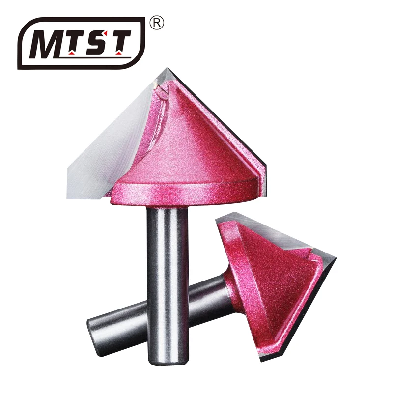 
6mm shank 90 degree chamfer carbide 2 flute end mill 3d Type V Woodworking cnc Engraving cutting router bit 