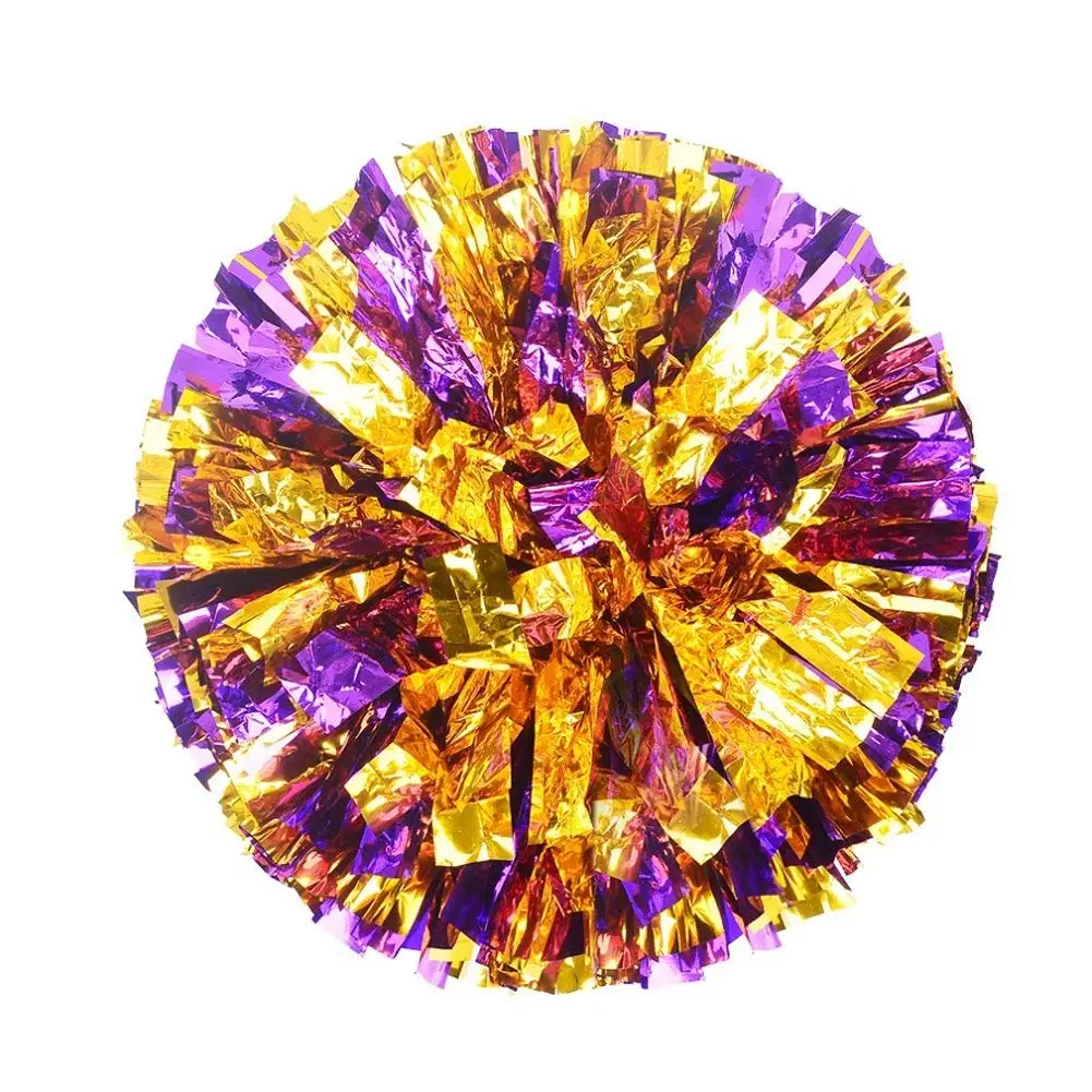 red and gold pom poms