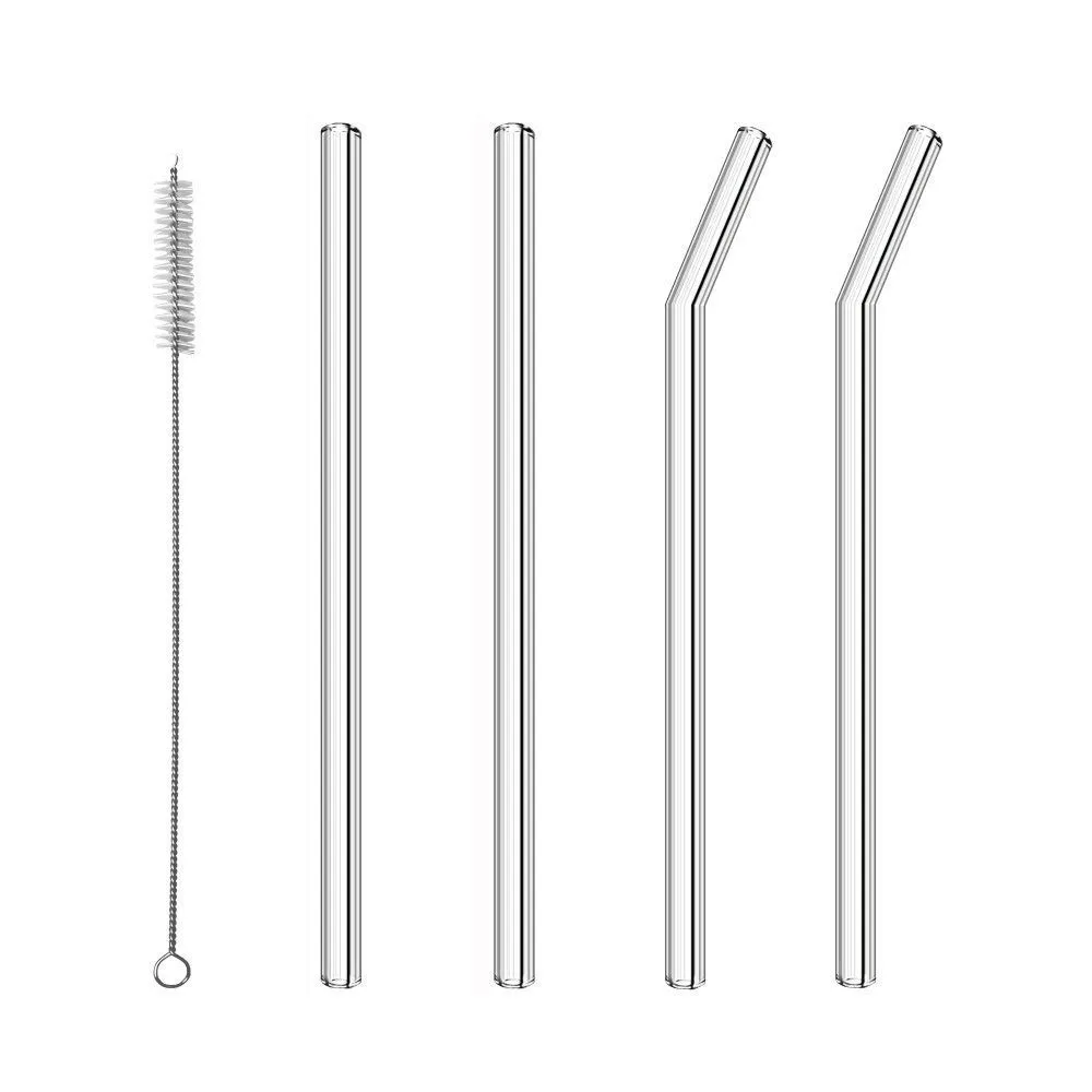 Wholesale Glass Straws Drinking Bent Straight Smoothie Straws Set Buy