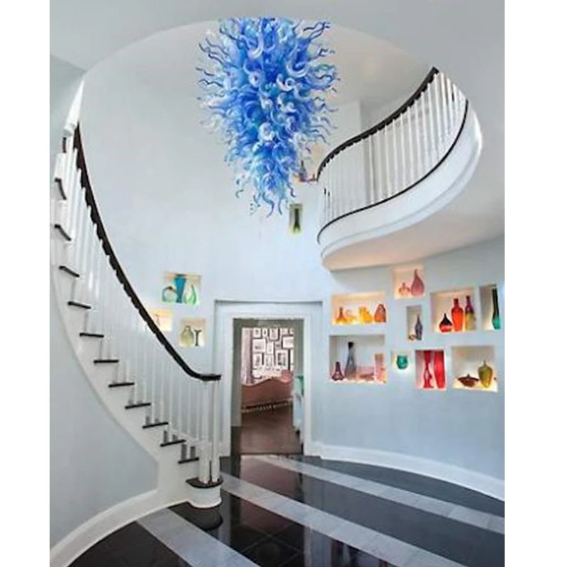 

Italian Turquoise Blue Murano Glass Chandeliers, Blue, white