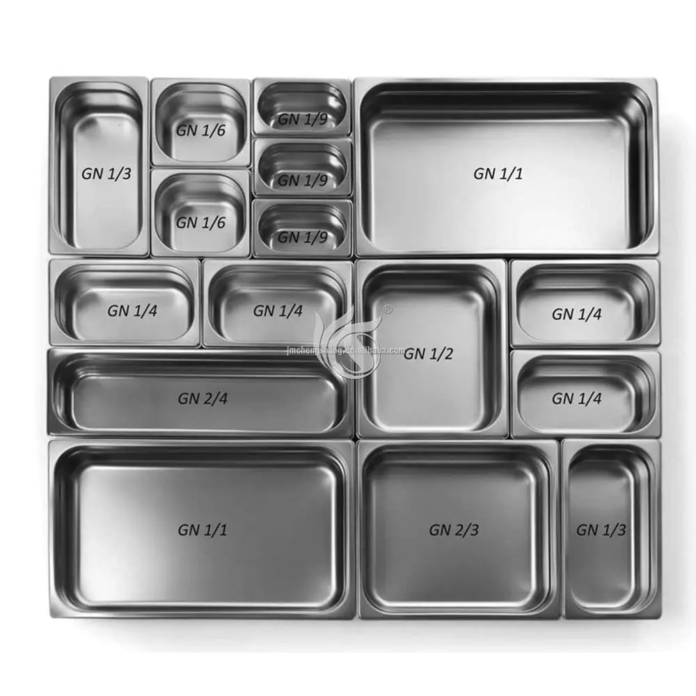 20-200mm 1/1 Gn Pan Stainless Steel Gastronorm Containers Food Storage ...