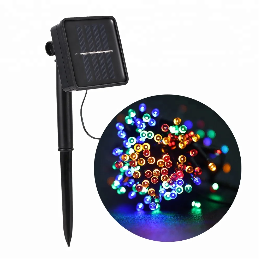 Outdoor Multi Colour Solar LED Wedding Christmas Fairy String Lights With Green Cable