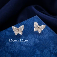 

Sparkling Cubic Zirconia CZ Zircon Crystal Butterfly Stud Earrings for Women or Girls