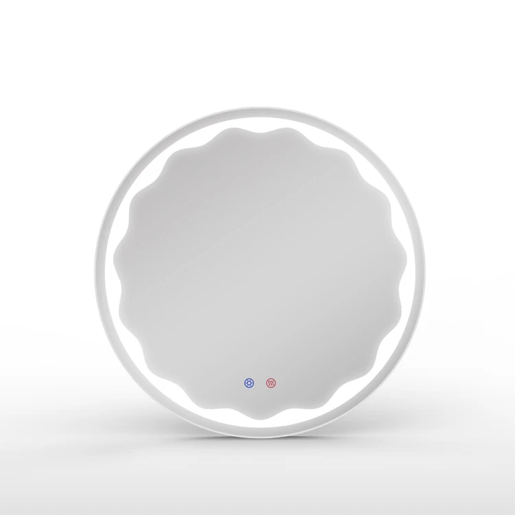 

Custom lights layout touch sensor dimmable brightness wall-amounted round led homeware mirror, N/a