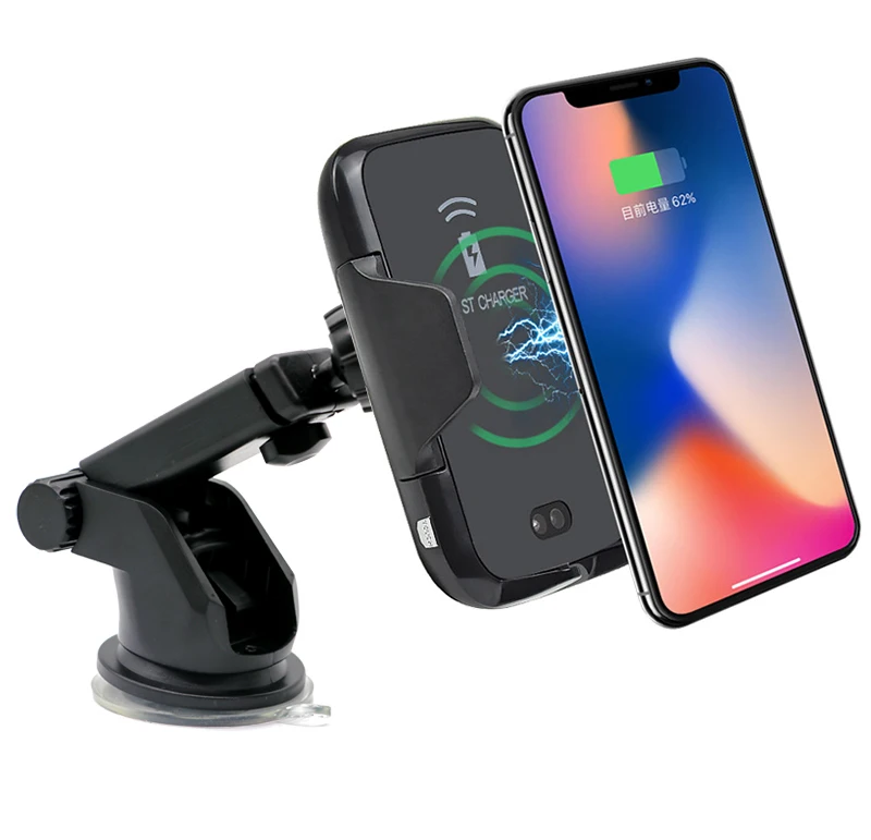 Infrared Sensor Automatic Clamping 360 Rotate Magnetic QI Smart Wireless Fast Phone Car Charger CSVC Intelligent Technology