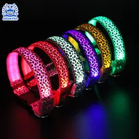 

Hot Sales LED Light Dog Collar With Leopard Print