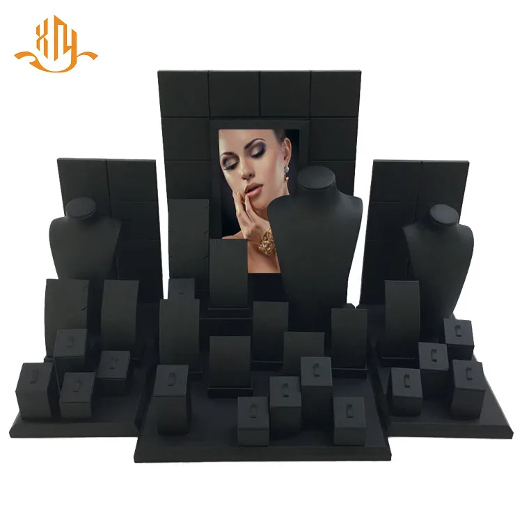 
XIANGYU Factory Wholesale Custom Hot Sale Leather Jewelry Display Stand Set 