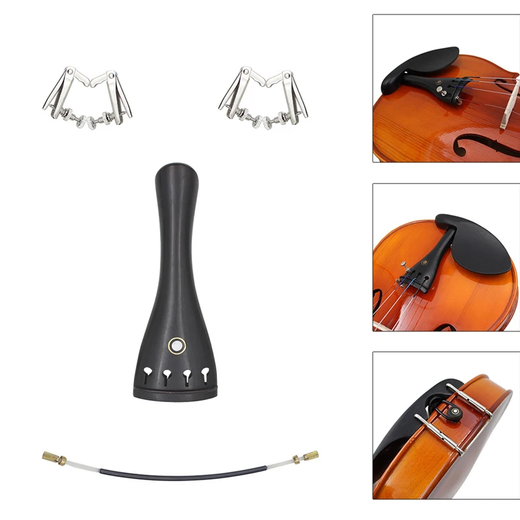 Violin Accessories Set 15pcs,Violin Chin Rest+chin Rest Screws+fine Tuning+bridge+pegs+tailpiece