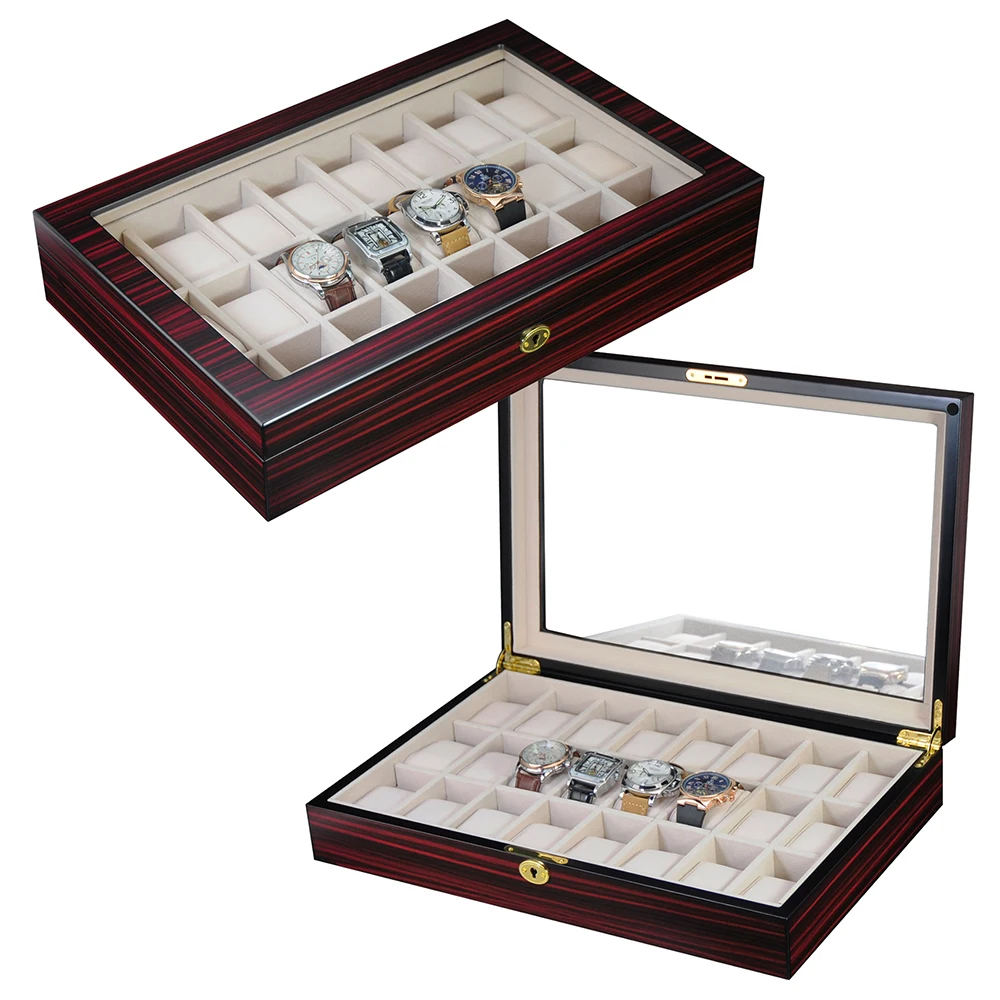 Sonny Wooden Watch Display Black Large Capacity Wall Hanging