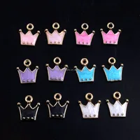 

RC-009 Custom Wholesales Alloy Metal Crown Enamel Small Pendant Charms for Bracelet Necklace Jewelry Findings 12mm